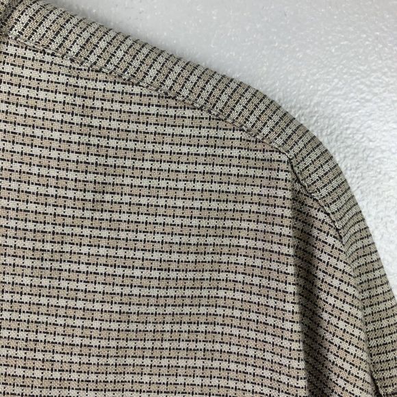 Eddie Bauer Button Down Shirt Mens L Tan Checkered Long Sleeve Pocket Outdoor - Picture 8 of 16
